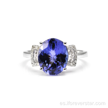 Tanzanite Anillo de Dedo Valor 925 Joyería de Plata